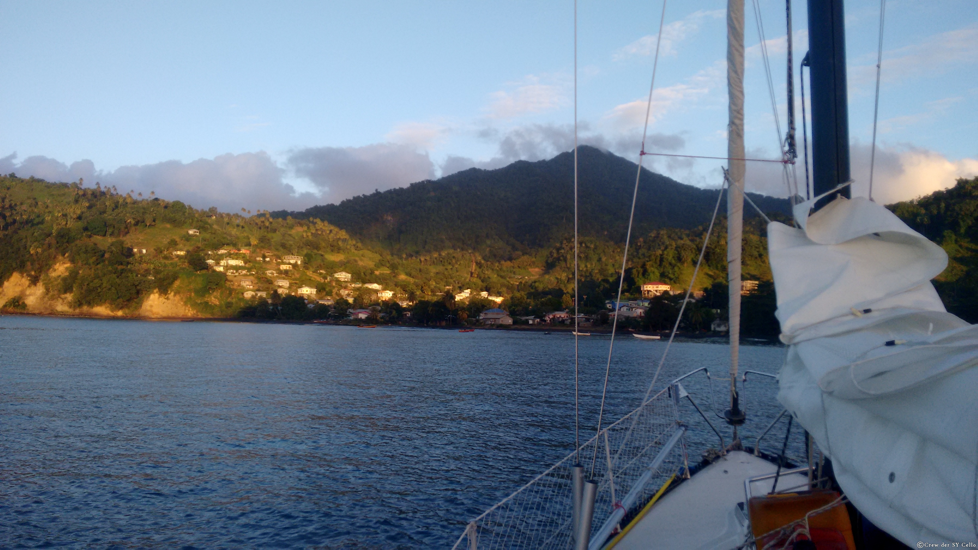 Ankunft in der Bucht bei Chateaubelair, St. Vincent.