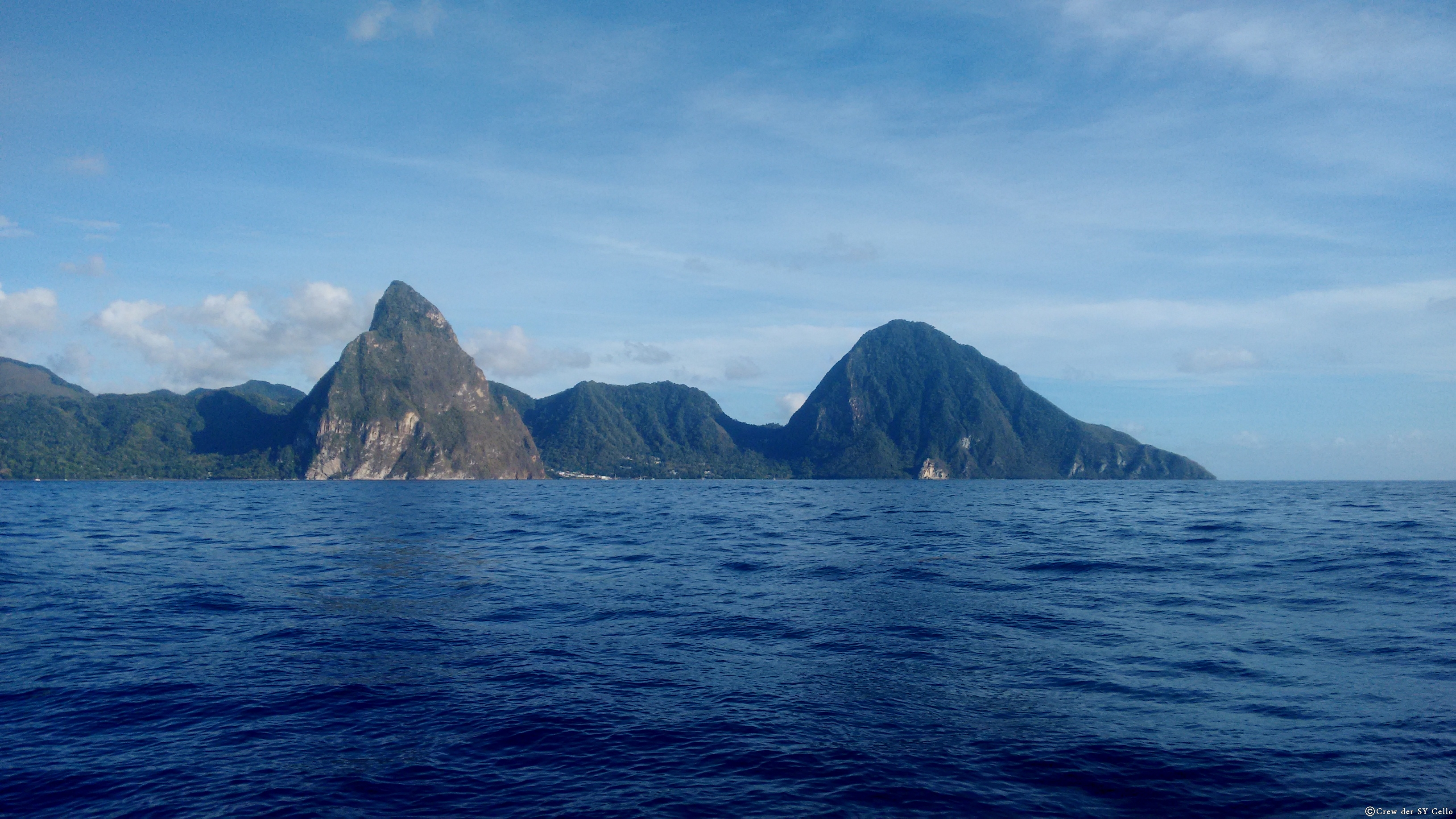 Ein Blick auf den kleinen und den großen Piton, St. Lucia.
