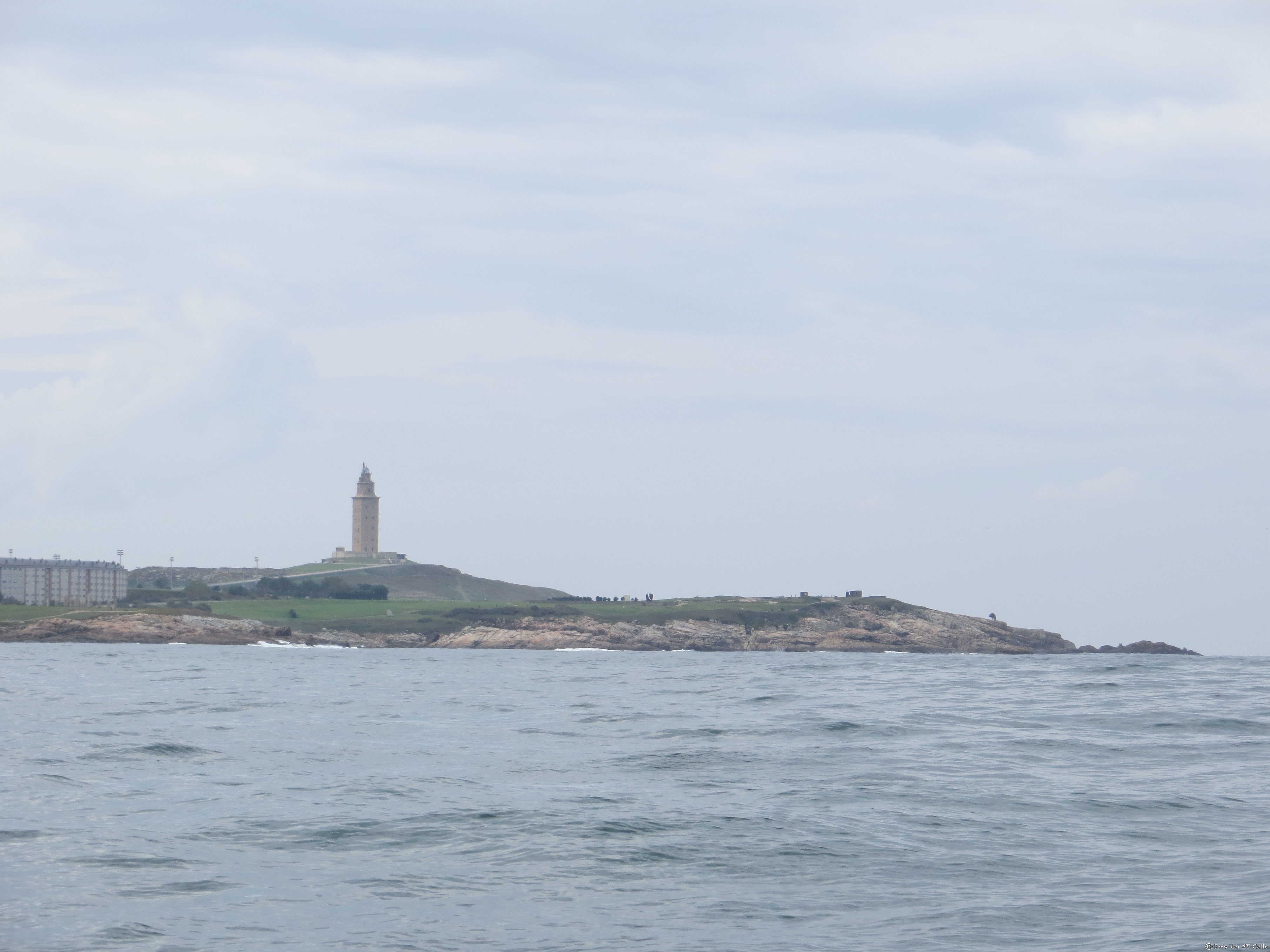 Hier ist der Herkules-Leuchtturm in einer Nahaufnahme